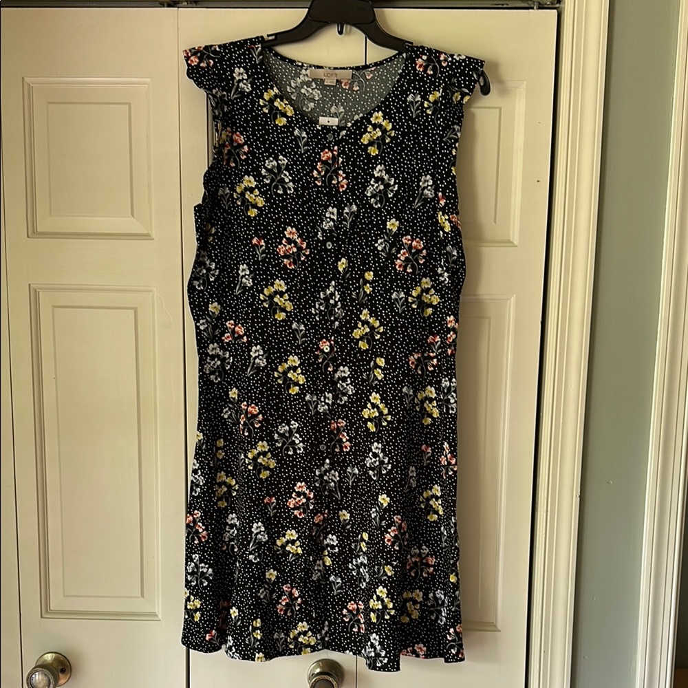 NWT LOFT Black Floral Dress